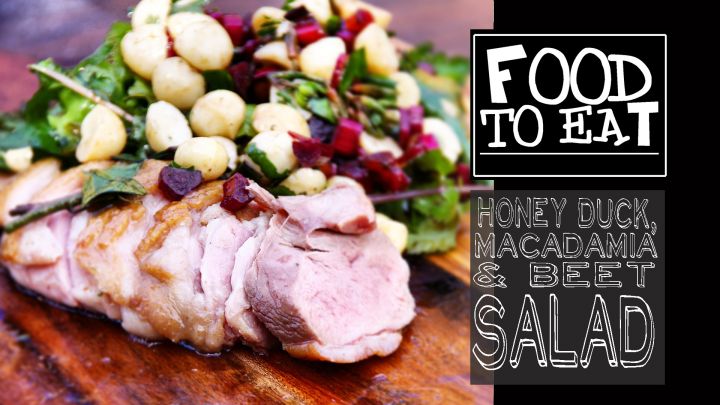 Honey Duck, Macadamia and Beet Salad