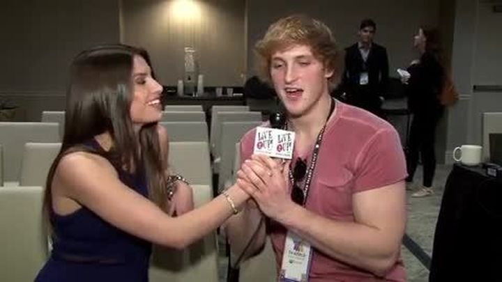 LOGAN PAUL on Live it Up with Donna Drake and co-host Ally Melendez at NATPE 2017